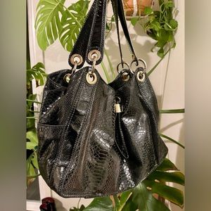 Michael Kors leather bag with snakeskin texture